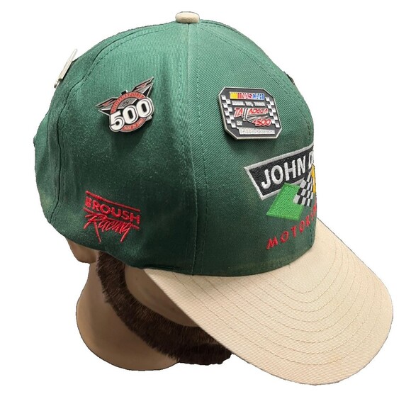 John Deere Motorsports Vintage 90s Nascar Snapback Racing Hat W/5 Pins - Picture 8 of 14